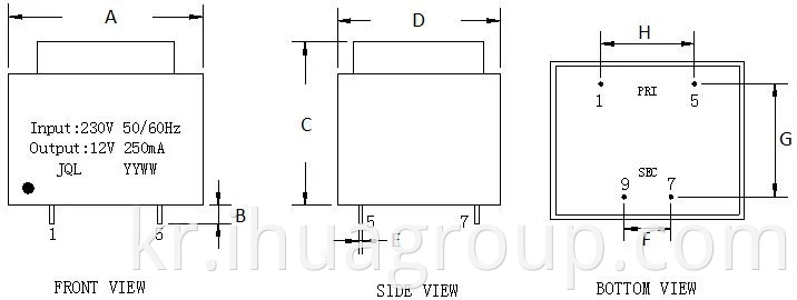 단상 50/60Hz 230V 12V PCB 납땜 인력 EI 변압기 16 년 경력